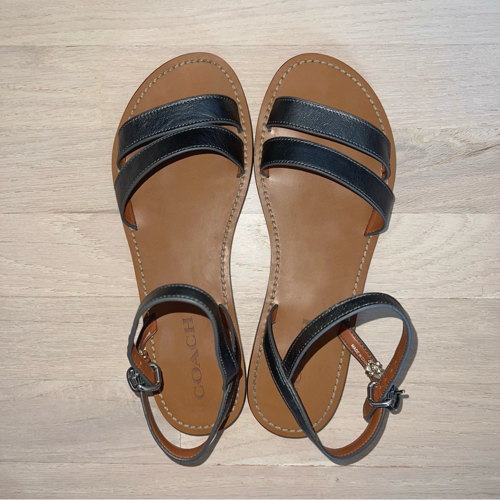 Coach Black Leather Sandals - Picture 4 of 7